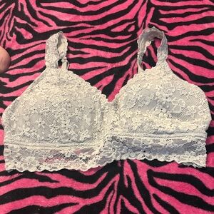 No Boundaries Floral Lace Bralette in White